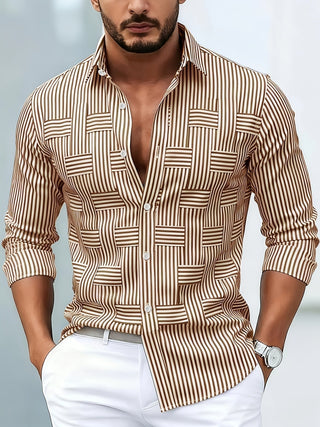 Emerson | Chemise vintage à rayures pour homme, à manches longues