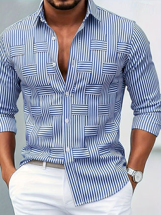 Emerson | Chemise vintage à rayures pour homme, à manches longues