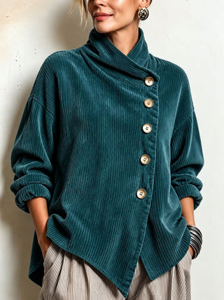 Capucine | Pull en velours côtelé à col montant